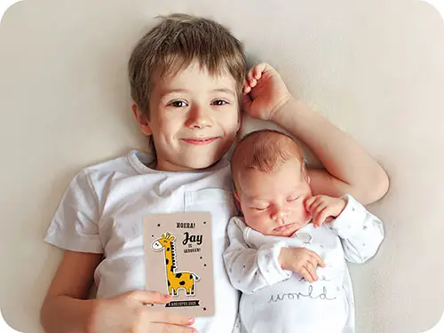 Geboortekaartjes voor broertje of zusje
