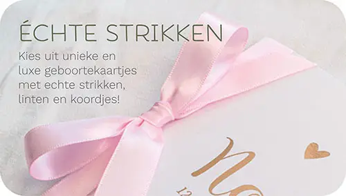 Geboortekaartjes met strik