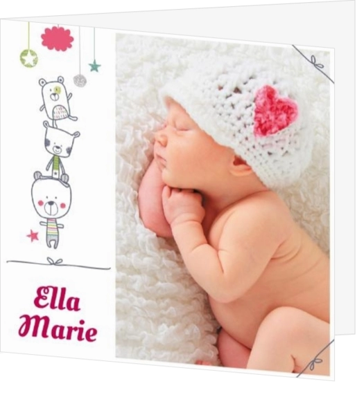 Ella Marie - Fotokaart met beertjes 