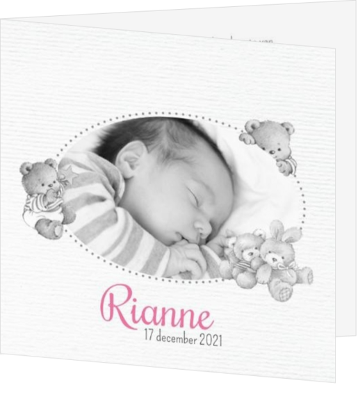 Geboortekaartjes met eigen foto - geboortekaartje Slapende baby 114103BA