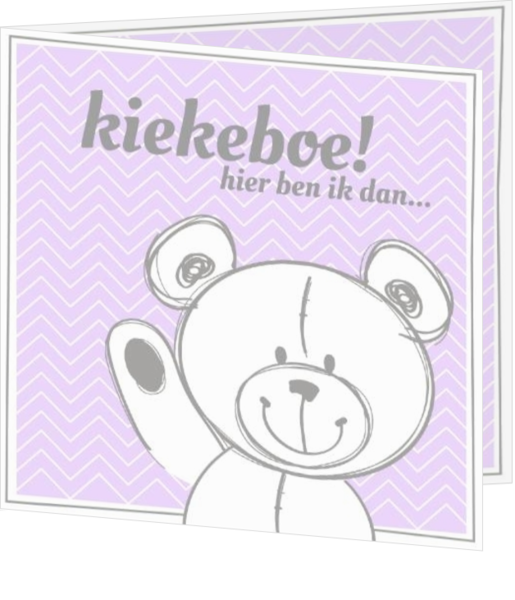 Belarto geboortekaartjes designs - geboortekaartje Kiekeboe! Hier ben ik dan 114207BA