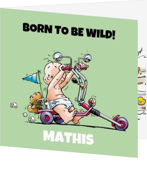 Geboortekaartjes voor een jongen - geboortekaartje Born to be wild! 114288BA