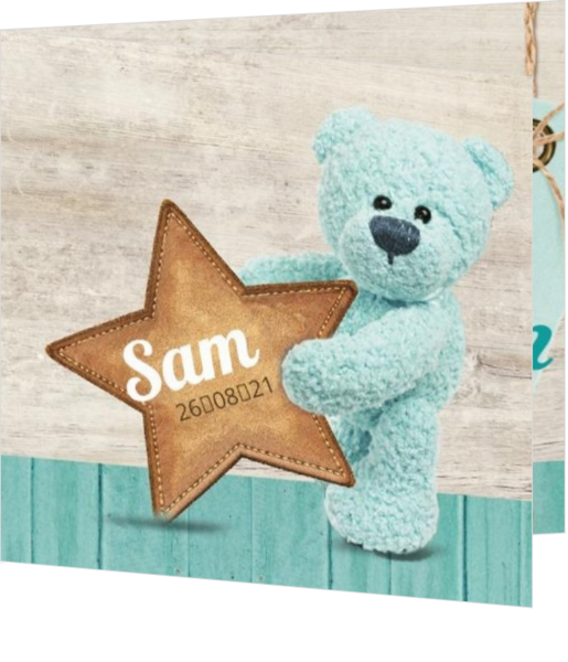 Sam Peter - Turquoise beertje met ster
