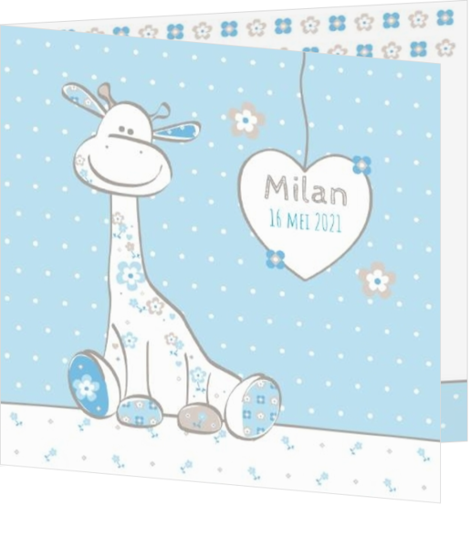 Milan - Lief girafje met bloemetjes