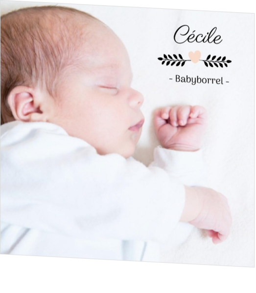 Babyborrel kaartjes & Kraamfeest uitnodigingen - geboortekaartje Subtiel hartje 11424110