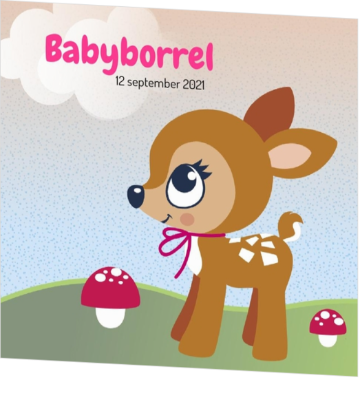 Babyborrel kaartjes & Kraamfeest uitnodigingen - geboortekaartje Hertje 11432710