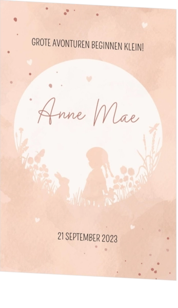 Geboortekaartje Anne Mae - Meisje op avontuur