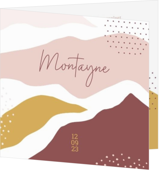 Geboortekaartje Montayne - Abstracte bergen