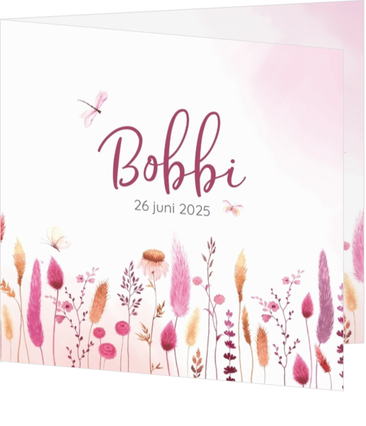 Geboortekaartjes in de kleur Roze - geboortekaartje 211012-00