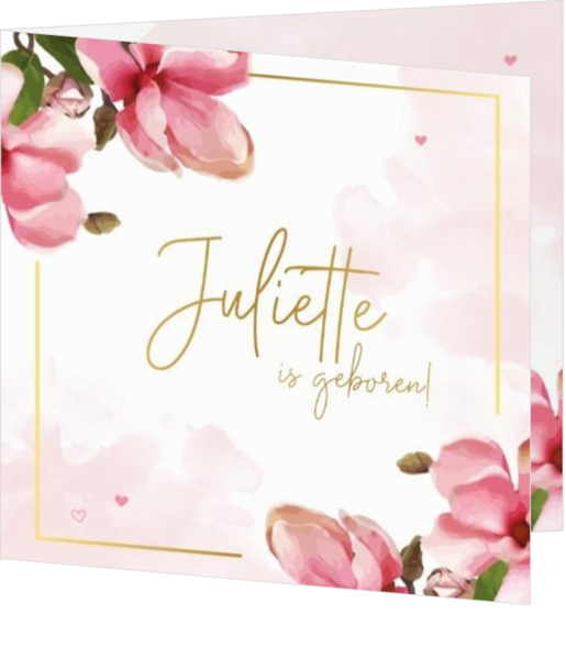 roze bloemen Juliette goudfolie