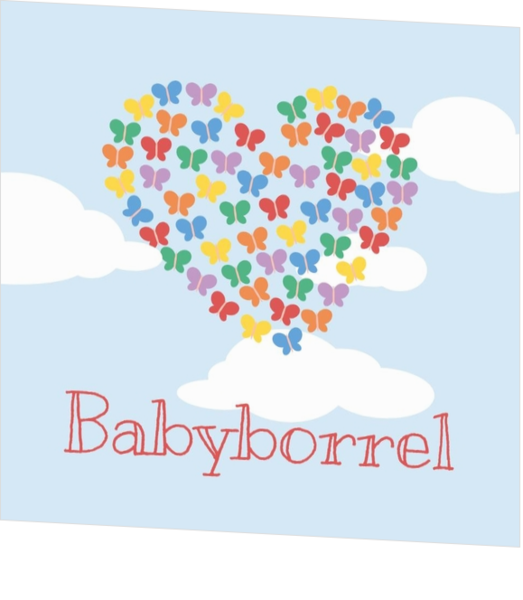 Babyborrel kaartjes & Kraamfeest uitnodigingen - geboortekaartje KB314
