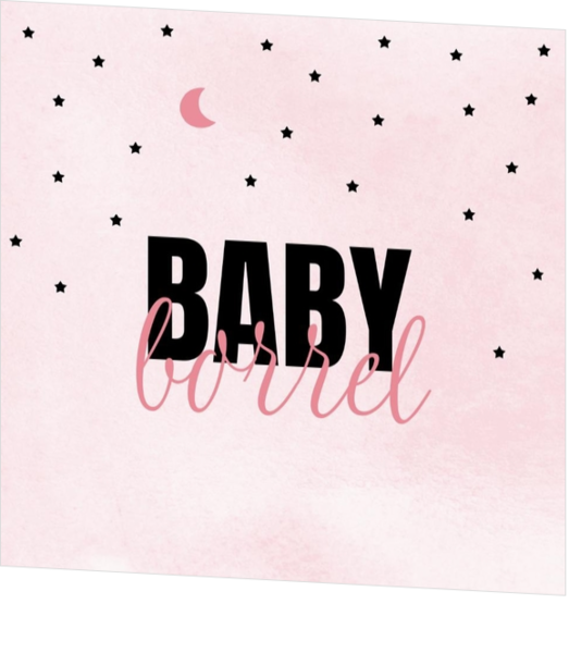 Babyborrel kaartjes & Kraamfeest uitnodigingen - geboortekaartje KB674-M