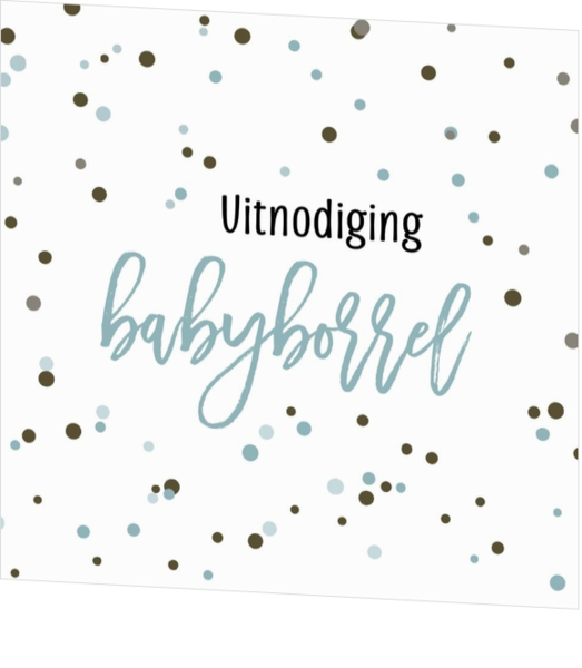 Babyborrel kaartjes & Kraamfeest uitnodigingen - geboortekaartje KB410-J