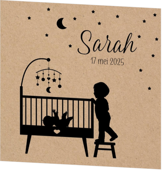 Poster voor in de babykamer - geboortekaartje LC673-J-P3
