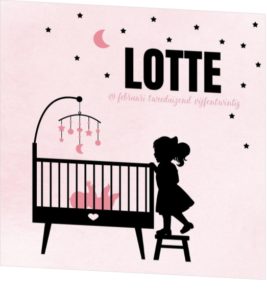 Poster voor in de babykamer - geboortekaartje LC674-MM-P3