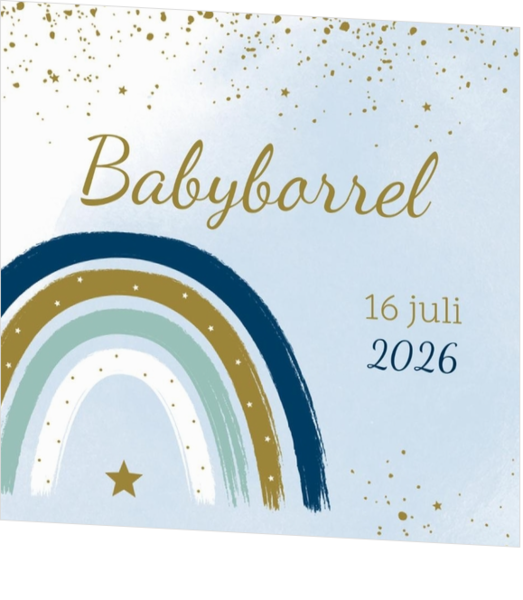 Babyborrel kaartjes & Kraamfeest uitnodigingen - geboortekaartje KB819-J
