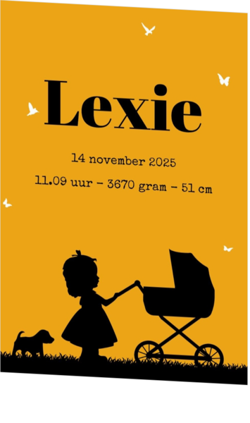 Poster voor in de babykamer - geboortekaartje LC647-M-P2