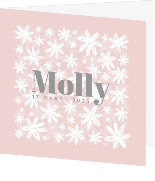  Geboortekaartje Molly - Bloemetjes