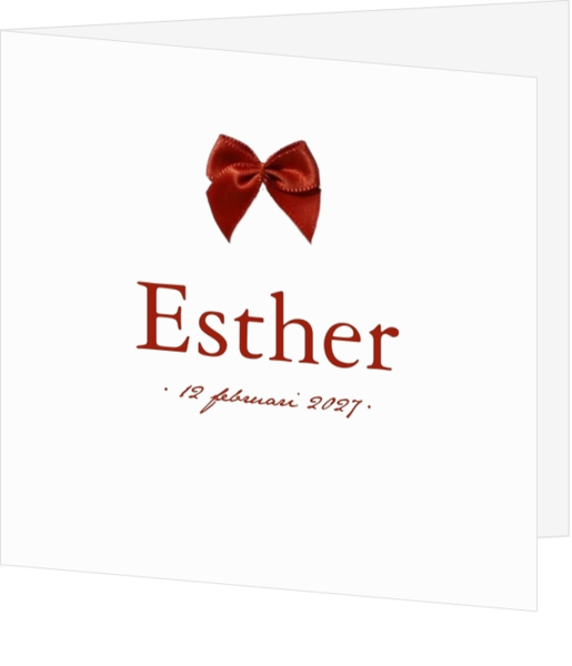 Geboortekaartje Esther strik