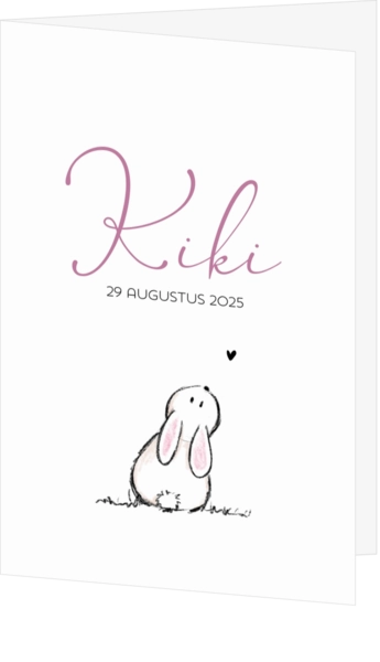 Geboortekaartje Kiki - Lief konijntje