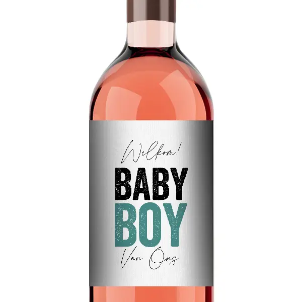 Welkom! Baby Boy van ons - Wijnetiket