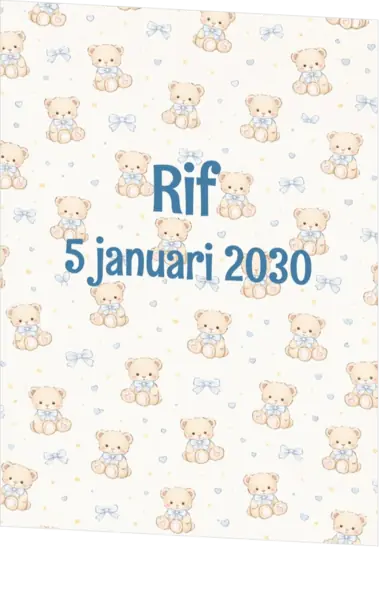 Welkom lief wondertje beertje blauw strik
