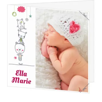Ella Marie - Fotokaart met beertjes