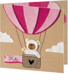 Lieve en schattige geboortekaartjes - geboortekaartje Beertje in luchtballon 114363BA
