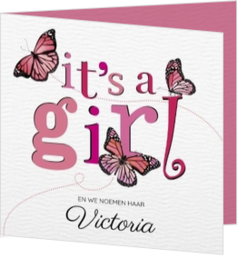 Geboortekaartjes voor een meisje - geboortekaartje It's a girl! 114426BA