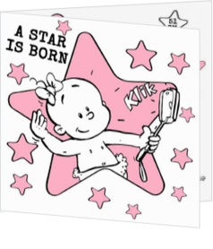 Geboortekaartjes voor een meisje - geboortekaartje A star is born 117011