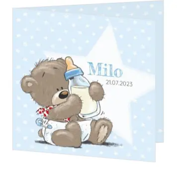 Milo - Schattige jongensbeer met fles