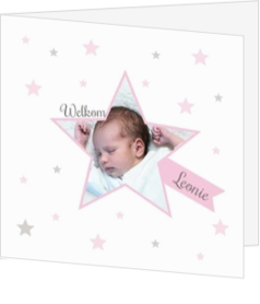 Lieve en schattige geboortekaartjes - geboortekaartje Stralende ster 317042B