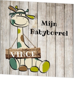 Babyborrel kaartjes & Kraamfeest uitnodigingen - geboortekaartje Combat giraffe 11412910