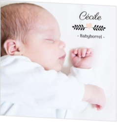 Babyborrel kaartjes & Kraamfeest uitnodigingen - geboortekaartje Subtiel hartje 11424110