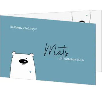 Geboortekaartje Mats - Beertje 