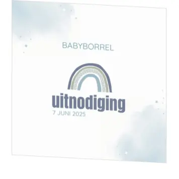 Babyborrelkaartje - Blauwe regenboog