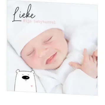 Babyborrelkaartje - Beertje met hartje