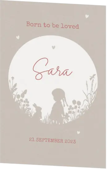 Geboortekaart Sara - Silhouet meisje