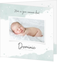 Geboortekaartje Dominic - Helemaal in de wolken