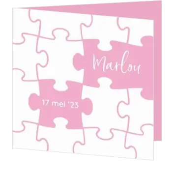 Geboortekaart Marlou - Puzzel