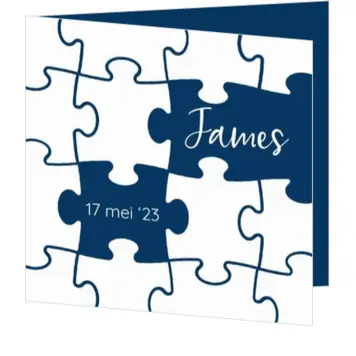 Geboortekaart James - Puzzel