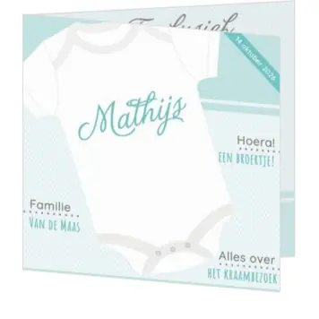 Vierkant magazine kaartje blauw