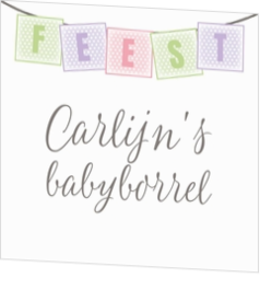 Babyborrel kaartjes & Kraamfeest uitnodigingen - geboortekaartje KB384-M