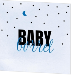 Babyborrel kaartjes & Kraamfeest uitnodigingen - geboortekaartje KB674-J