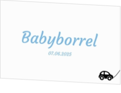 Babyborrel kaartjes & Kraamfeest uitnodigingen - geboortekaartje KB757-J