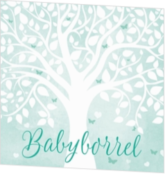 Babyborrel kaartjes & Kraamfeest uitnodigingen - geboortekaartje KB459-J