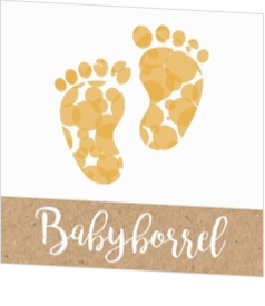 Babyborrel kaartjes & Kraamfeest uitnodigingen - geboortekaartje KB560