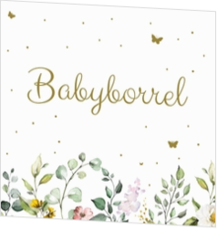 Babyborrel kaartjes & Kraamfeest uitnodigingen - geboortekaartje KB558
