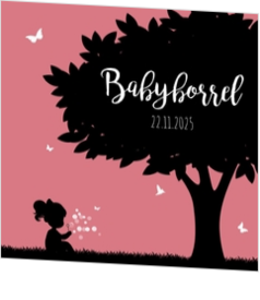 Babyborrel kaartjes & Kraamfeest uitnodigingen - geboortekaartje KB644-M