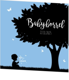 Babyborrel kaartjes & Kraamfeest uitnodigingen - geboortekaartje KB644-J